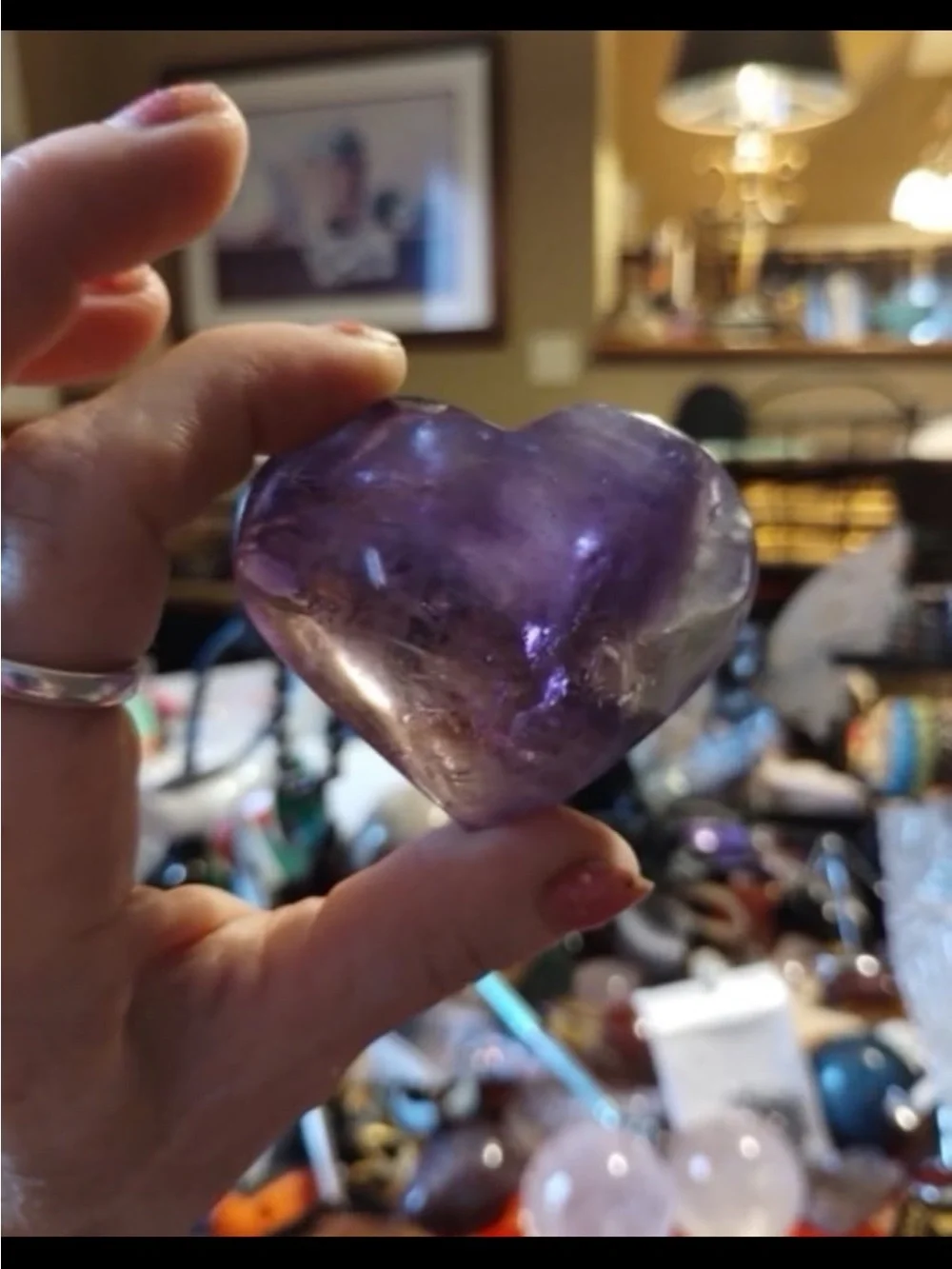 Amethyst Heart Crystal Ametrine HQ